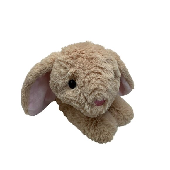 Dan Dee Soft Plush Tan Bunny Stuffed Animal Pink Ears & Feet 12" Long Ages 3+ - Picture 1 of 6